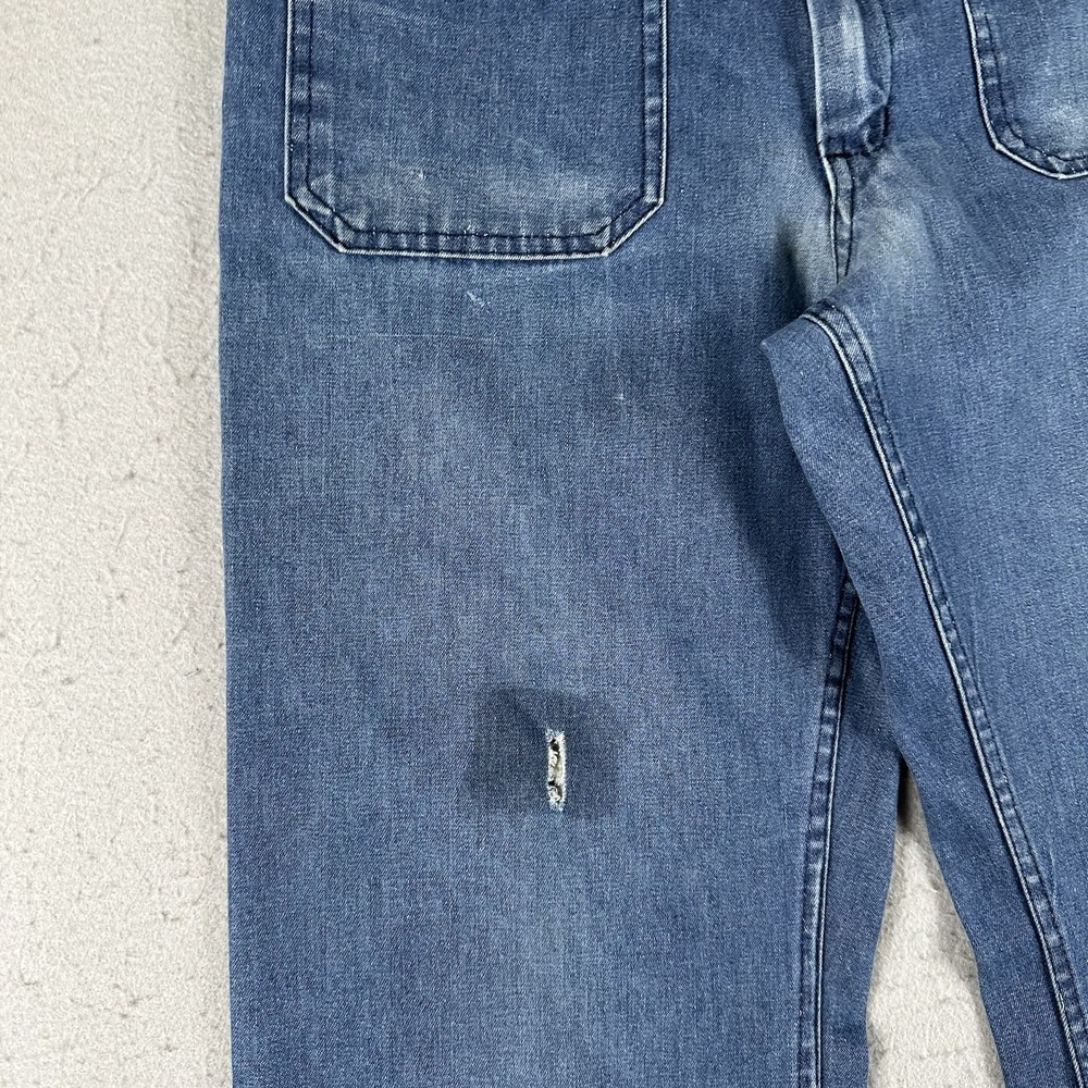 Vintage US Navy Trousers Mens 32x33 Flared Denim Type 1 Utility Pants Stencil - Picture 5 of 16